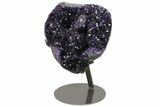 Amethyst Geode Section on Metal Stand - Deep Purple Crystals #171816-1